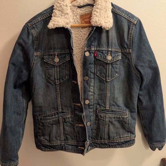 Levi's Sherpa Denim Trucker Jacket, UC, size M - Picture 1 of 8